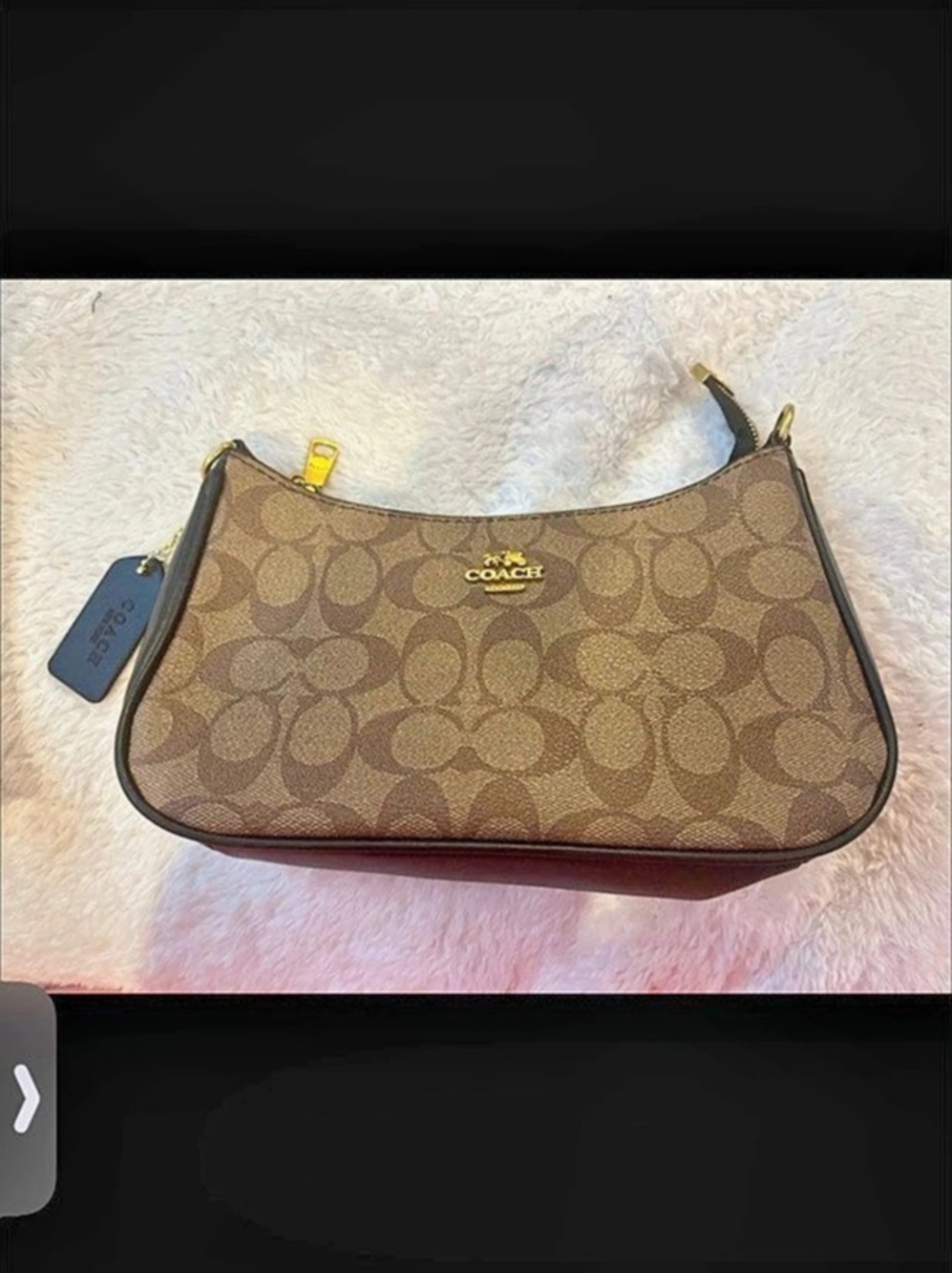 Coach Mini Rowan File Bag in Signature Canvas Brown